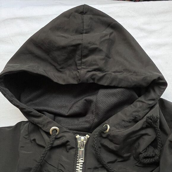 Danielle GUIZIO Hooded Windbreaker Zipper Pocket Black Size S Softshell Festival - Picture 13 of 14